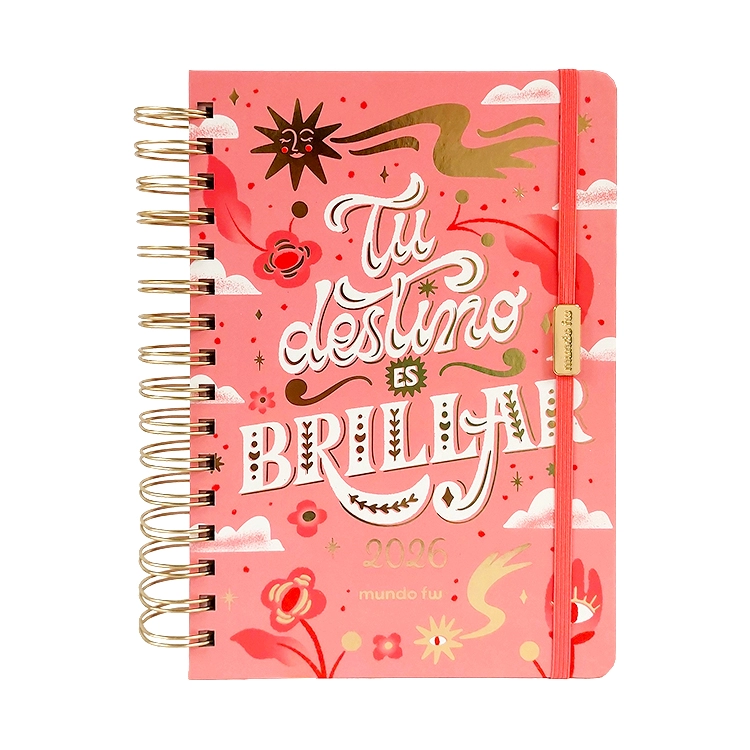 Agenda FW 2026 Universo Tu Destino Es Brillar Diaria Espiralada 15x21 Art.201958.